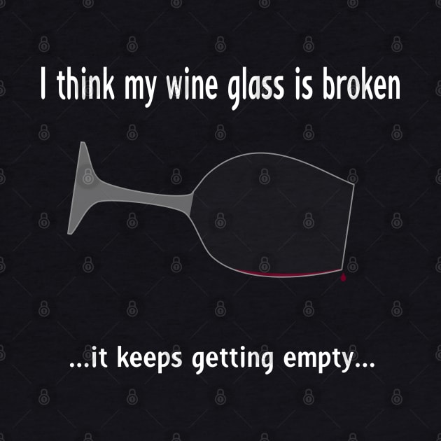 Broken wine glass - red wine for dark bg by CounterCultureWISE
